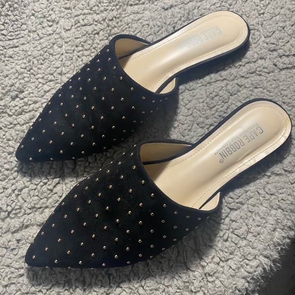 Black and Gold Flats - Picture 1 of 3